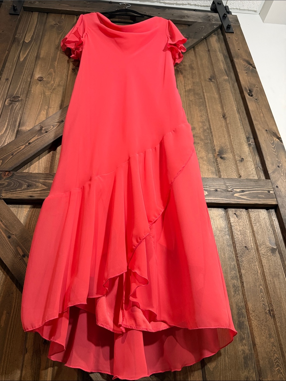 Jessica Coral Pink High-Low Dress - Picture 4 of 6